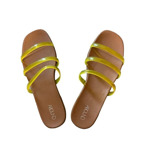 Abound Yellow Jelly Sammira Flat Sandals Size 9 NEW - Picture 1 of 5